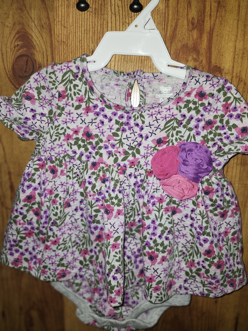 Floral Ruffle Baby Dress & Bodysuit - Pink & Purple